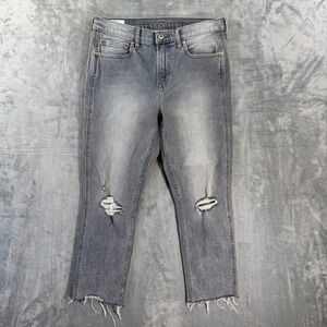 Gap Vintage Slim Mid Rise Cropped Jeans Women's Size 28 / 6P Gray Distressed